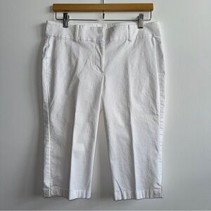 Ann Taylor White Summer Cotton Peddle Pusher Capri Pants Women's Size 6 EUC